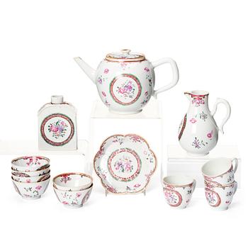 A famille rose tea service, Qing dynasty, Qianlong (1736-95). (18 pieces).