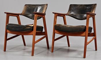 KARMSTOLAR, ett par, Erik Kirkegaard, Danmark, 1950/60-tal.