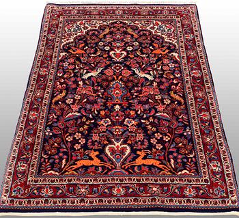 A rug, Figural Sarouk, around 150 x 100 cm.