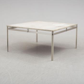 A metal coffee table with marble top, 1970s.