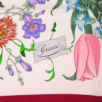 GUCCI, a 'Floral' silk scarf.