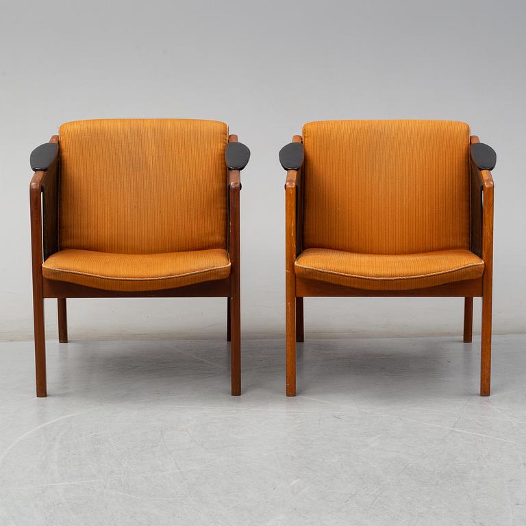 A pair of second half of the 20th century easy chairs by Bjørn Engø for Gustav Bahus, Norway.