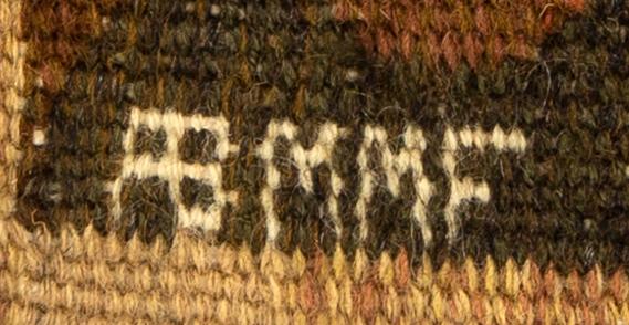 Märta Måås-Fjetterström, Bonad signerad AB MMF (Märta Måås Fjetterström), "Täppan", 35 x 68 cm.