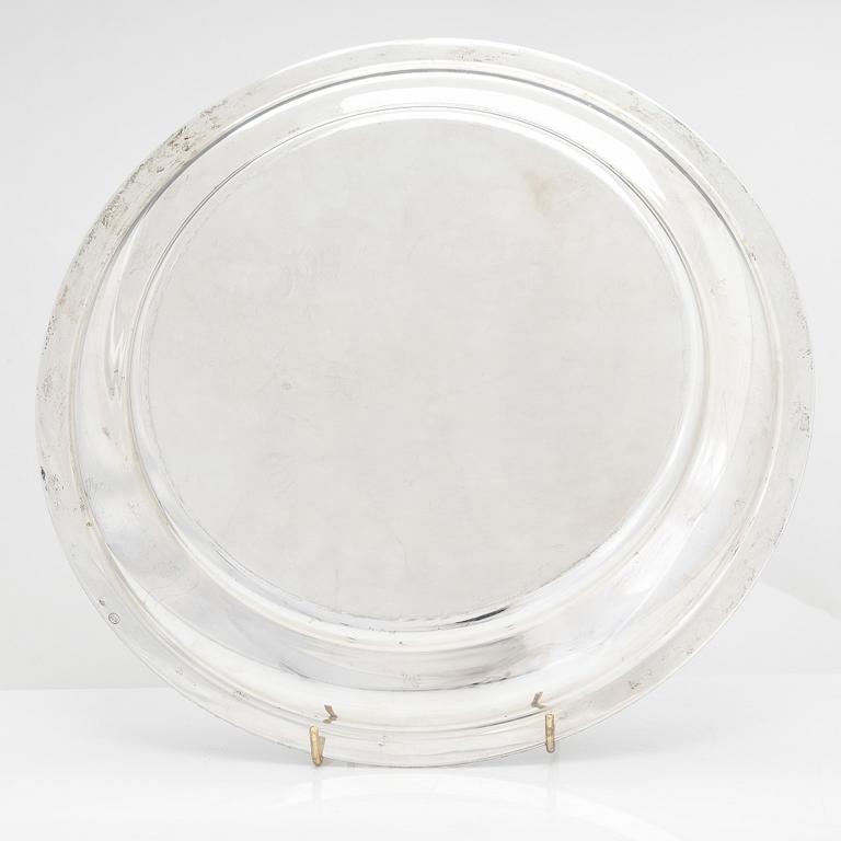 Tray / dish, silver, Finnish import marks.