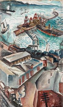 115. Albert Abbe, Motif from Helsingborg harbour.