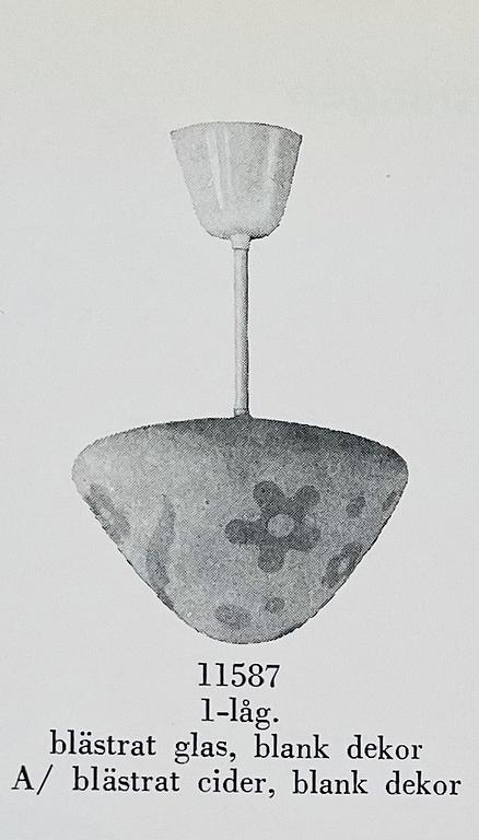Harald Notini, a pair of ceiling lamps, model "11587" Arvid Böhlmarks Lampfabrik, 1940s.