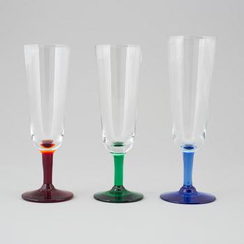 MONICA BRATT, champagneglas, 12 stycken, glas, "B6", Reijmyre, 1900-talets andra hälft.