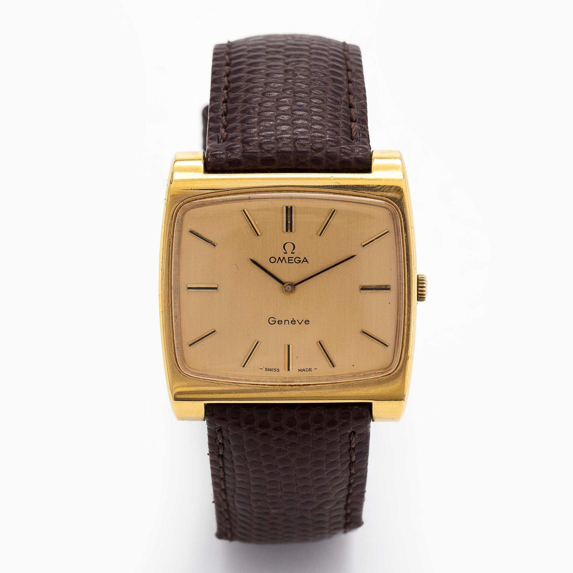 Omega, Genève, rannekello, 34 x 30 (36) mm.