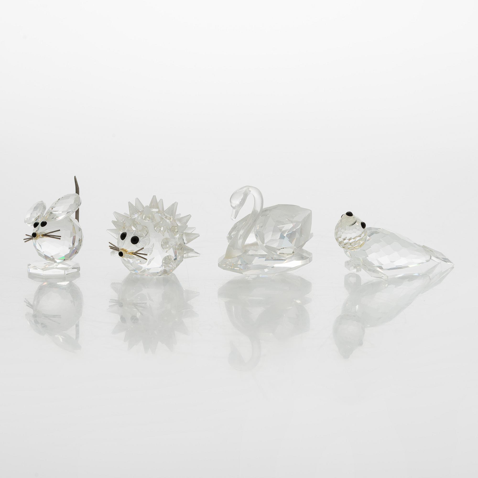 Swarovski, figuriineja, 8 kpl, lasia, 1900-luvun loppu.