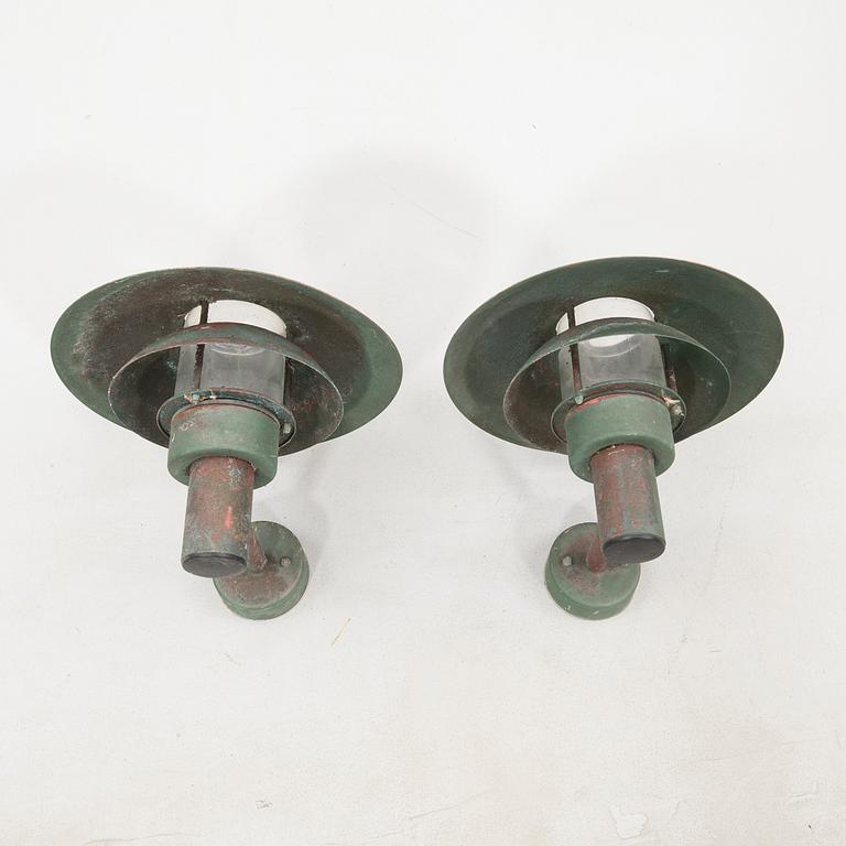 Wall lamps/Exterior lighting a pair Denmark late 20th century.