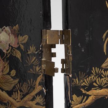 A wooden lacquer screen, 20th century.
