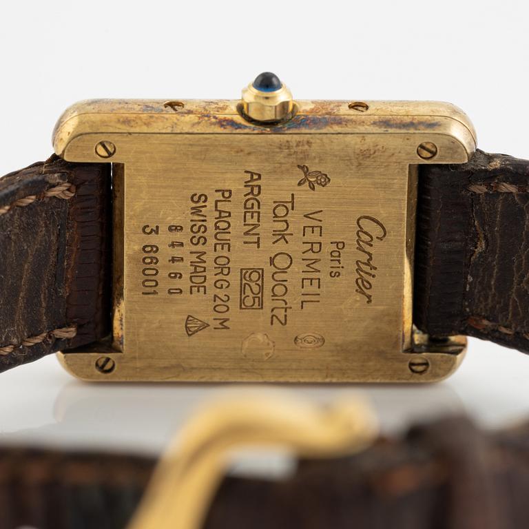 must de Cartier, Tank, wristwatch, 20,5 x 20 (28) mm.