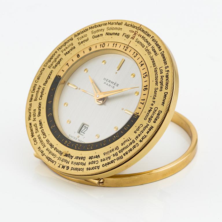 Hermès, "World Time Travel Clock", 76 mm.