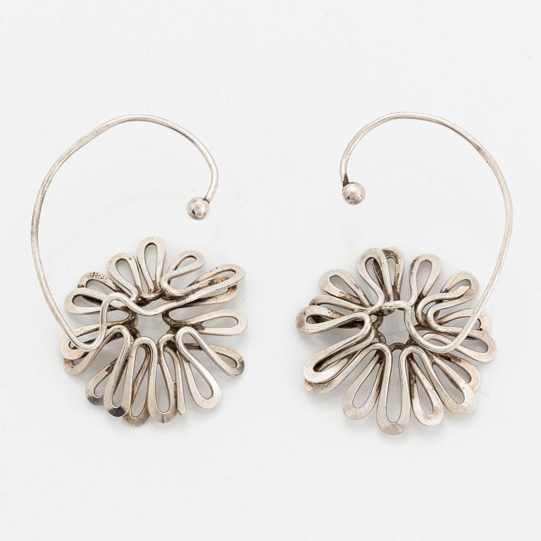 A pair of attributed to Sigurd Persson sterlingsilver earrings.