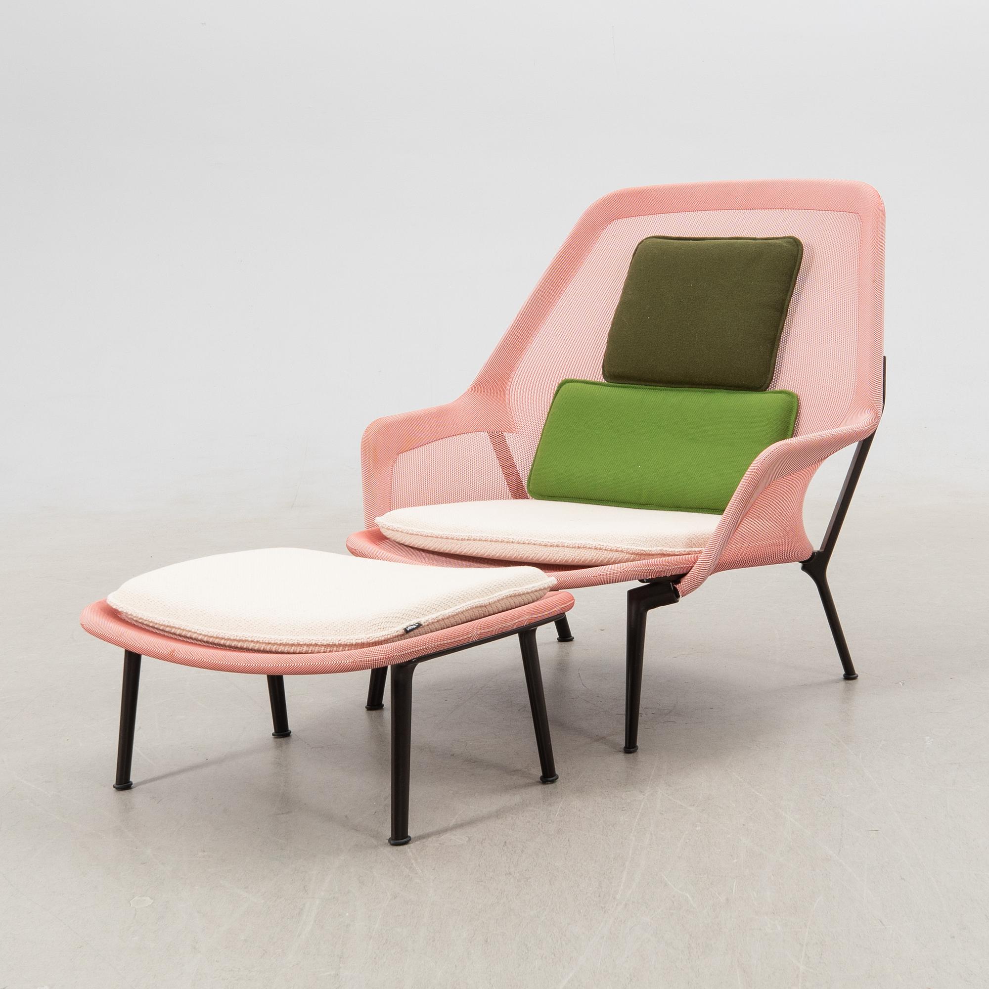 Ronan & Erwan Bouroullec, "Slow chair", Vitra, armchair and footstool.