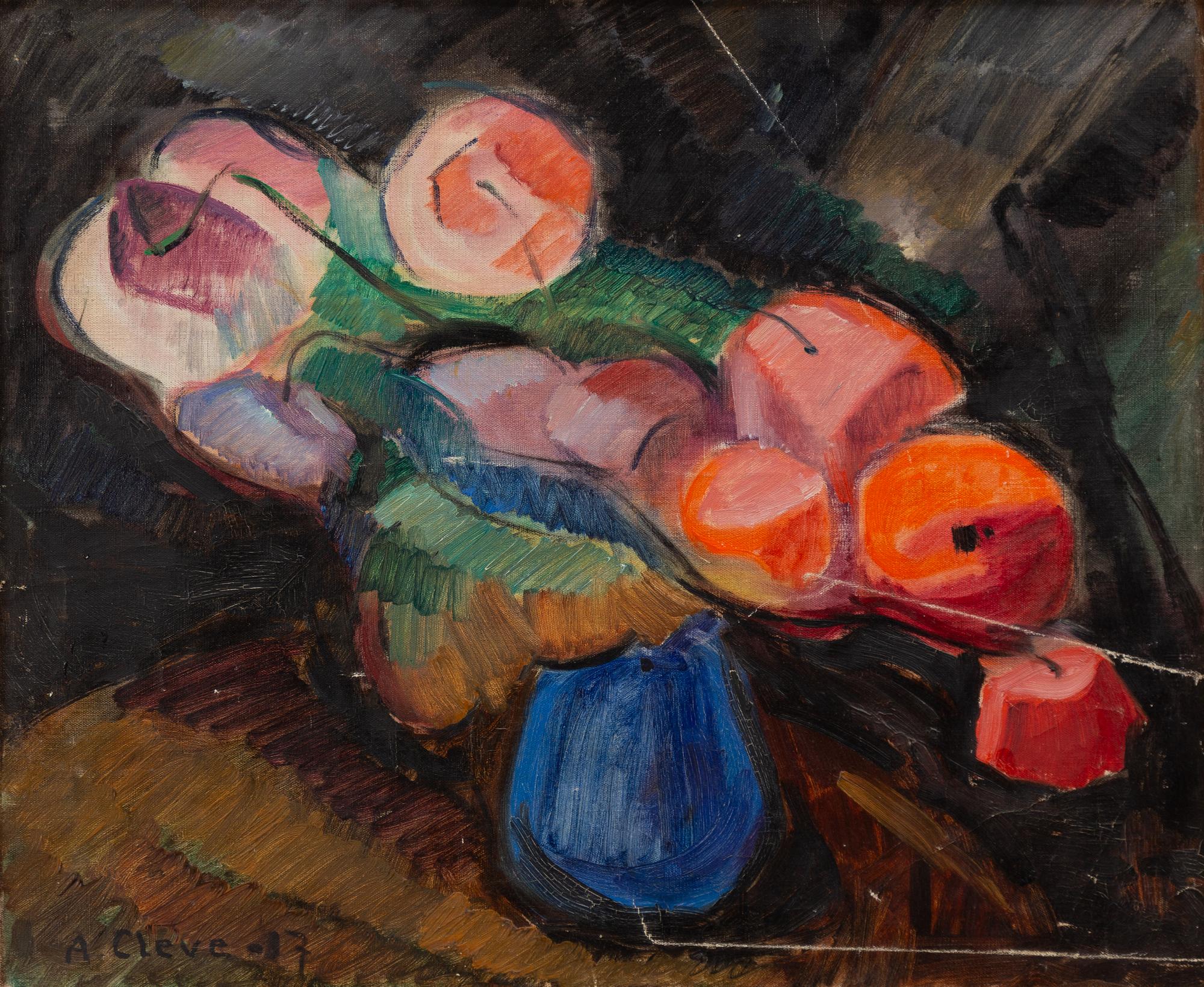 Agnes Cleve, Still life with fruit.
