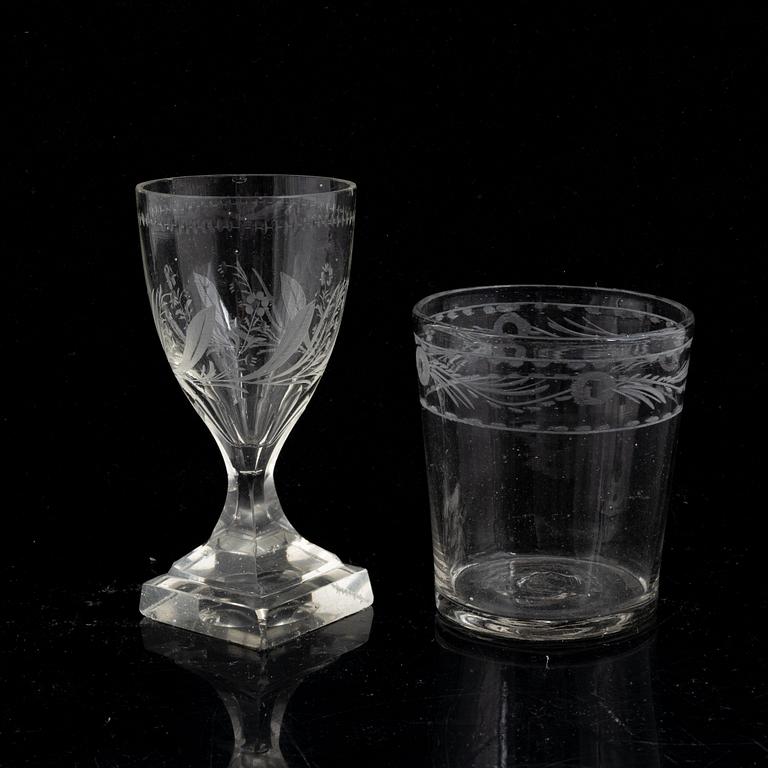 17 late Gustavian glasses, circa 1800.