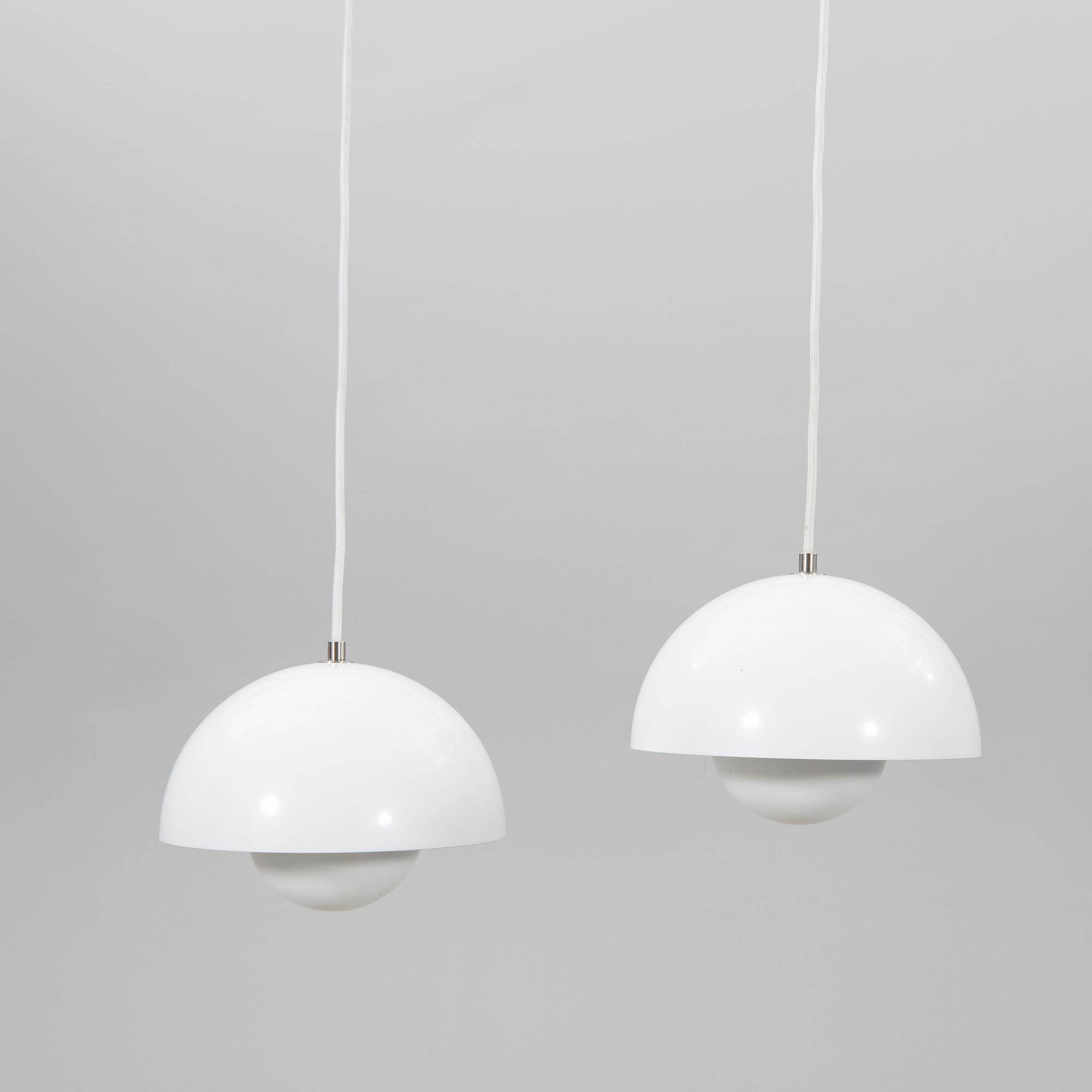 Verner Panton, a pair of "Flowerpot" ceiling pendants.