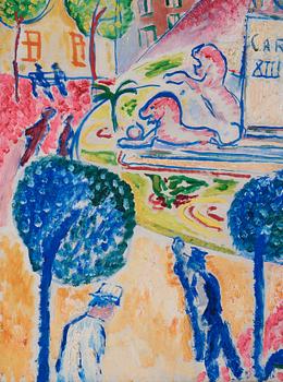 Isaac Grünewald, "Kungsträdgården, i solgasset".
