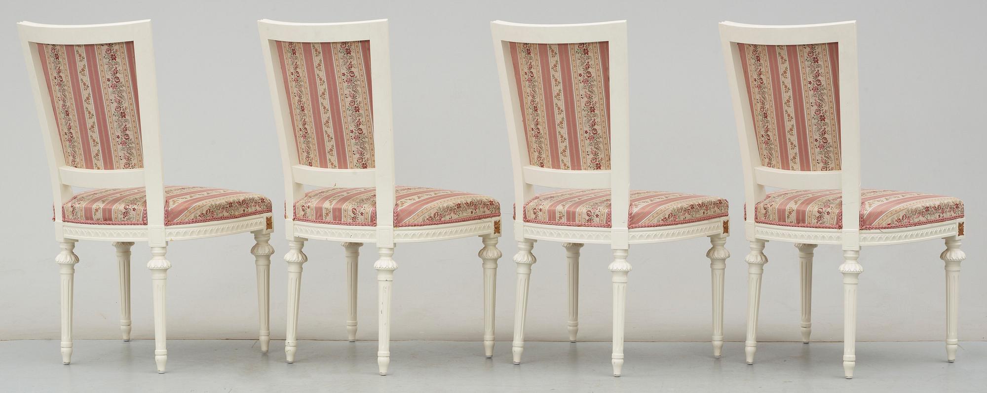 SALONGSGRUPP, 7 delar, gustaviansk stil samt sengustaviansk stil, 1800- och 1900-tal.