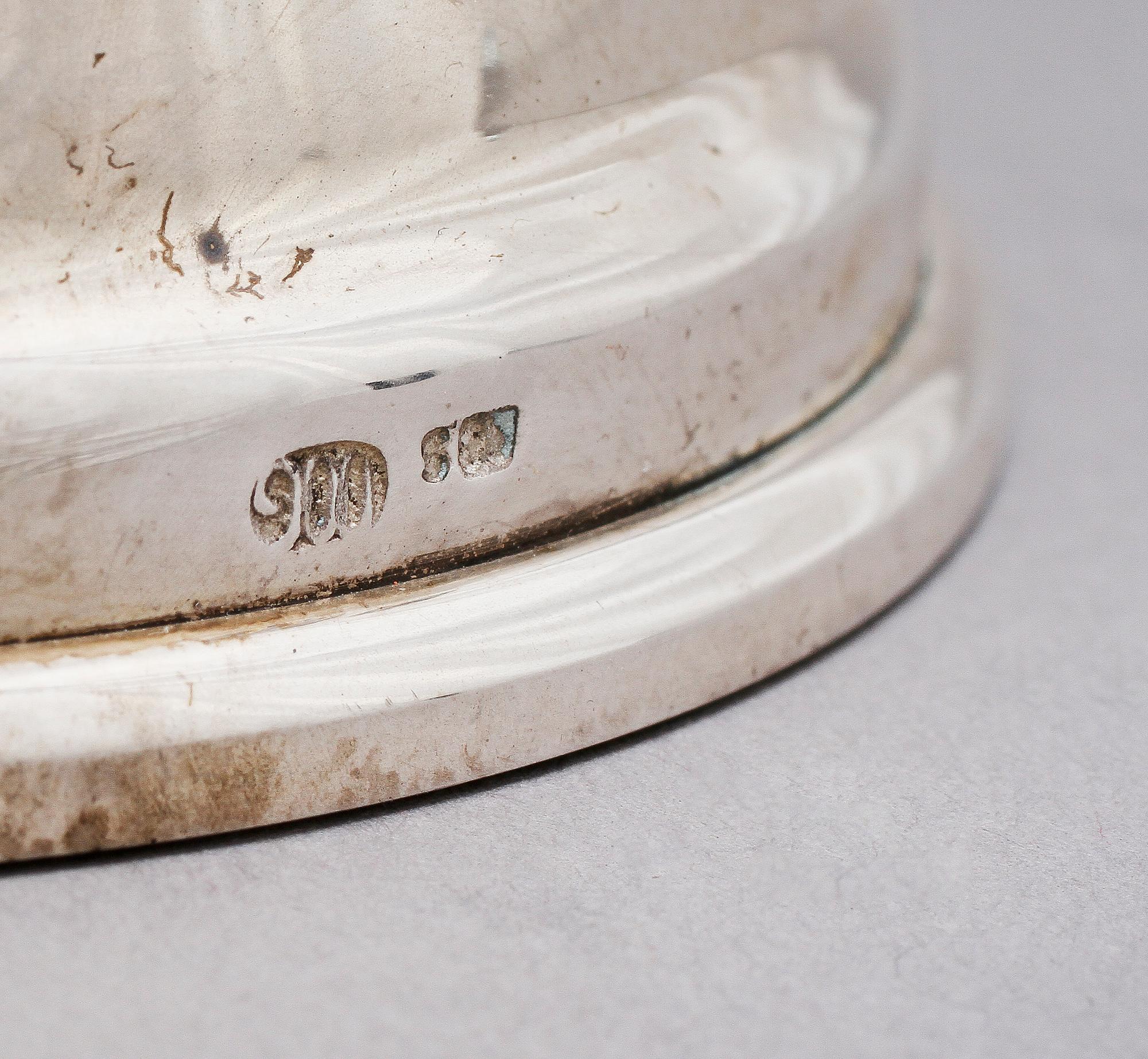 LJUSSTAKE, silver, importstämplar, 1900-talets första hälft. Tot. v. 179 g.