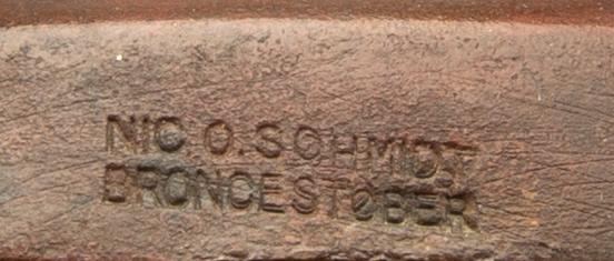 Nils Fougstedt, a bronze sculpture, unsigned, Nic. O. Schmidt, Broncestøber.