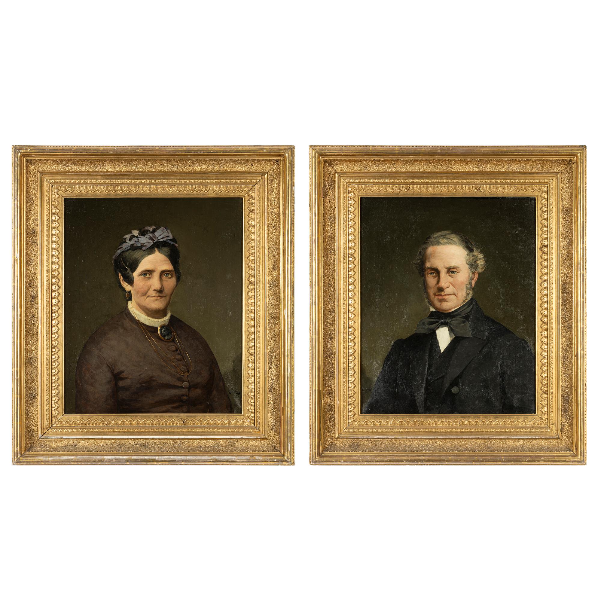 August Jernberg, ett par, olja på duk, signerade.