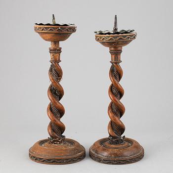 Ljusstakar ett par, engelska, 17/1800-tal.