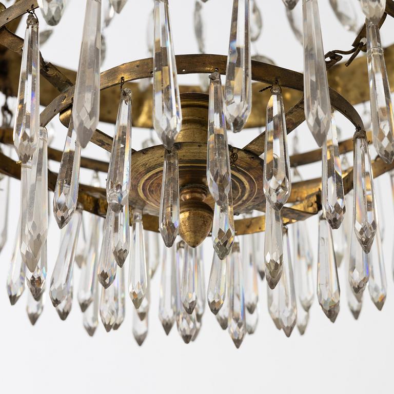 A Late Empire chandelier, 19th century.