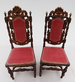 STOLAR, 1 par, barockstil, 1900-talets första hälft.