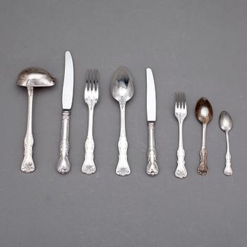 BESTICKSERVIS, 174 delar, silver, GAB, Stockholm, vikt 4658 gram exklusive knivar med stålblad.