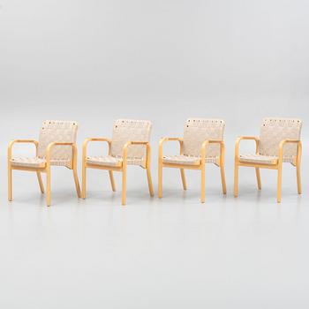 Alvar Aalto, armchairs, four pieces, model 45, Artek, second half of the 20th century.