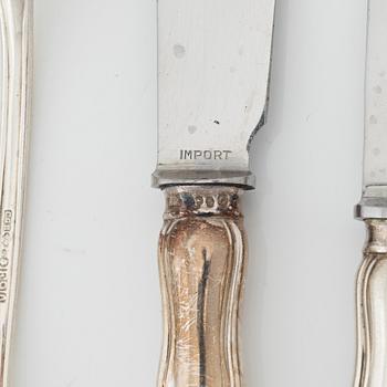 A 69 piece silver cutlery set, 'Hallbergs Chippendale', C.G.Hallberg, Stockholm, Sweden, 1950-60.