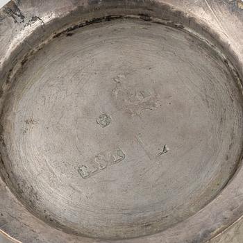 Five silver items, including beaker by Herman Hermansson, Marstrand, Sweden, 1796.