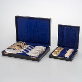 A 124-piece set of Danish silver cutlery, maker's mark of K. C. Hermann, Copenhagen,  1914-36, main part marked in 1914.