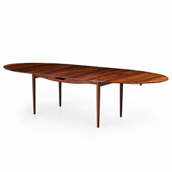 Finn Juhl, A Finn Juhl rosewood 'Judas' dining table, executed by Niels Vodder, Denmark 1960's.