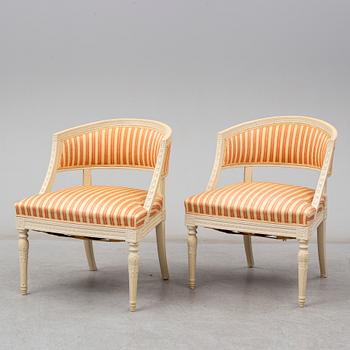 A mid 20th Century late Gustavian style armchairs.