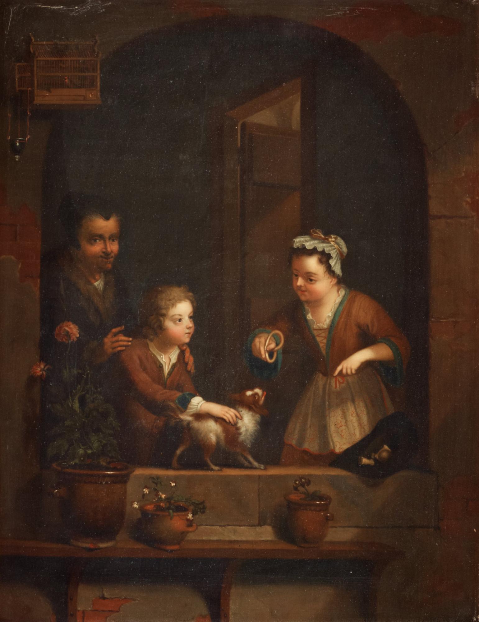 Willem van Mieris After, Dog training.