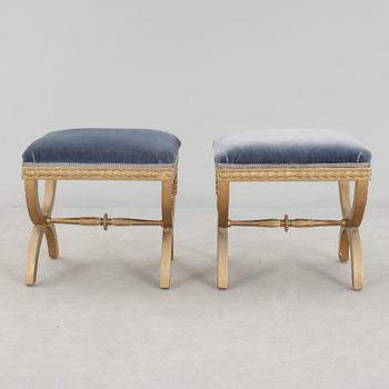 A pair of late Gustavian circa 1800 stools.