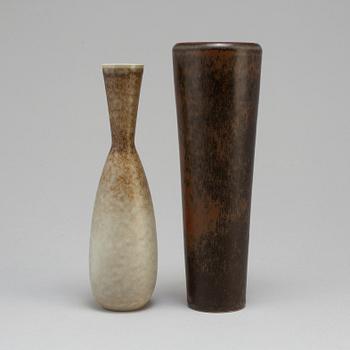 CARL-HARRY STÅLHANE, 2 unique stoneware vases, Rörstrand.