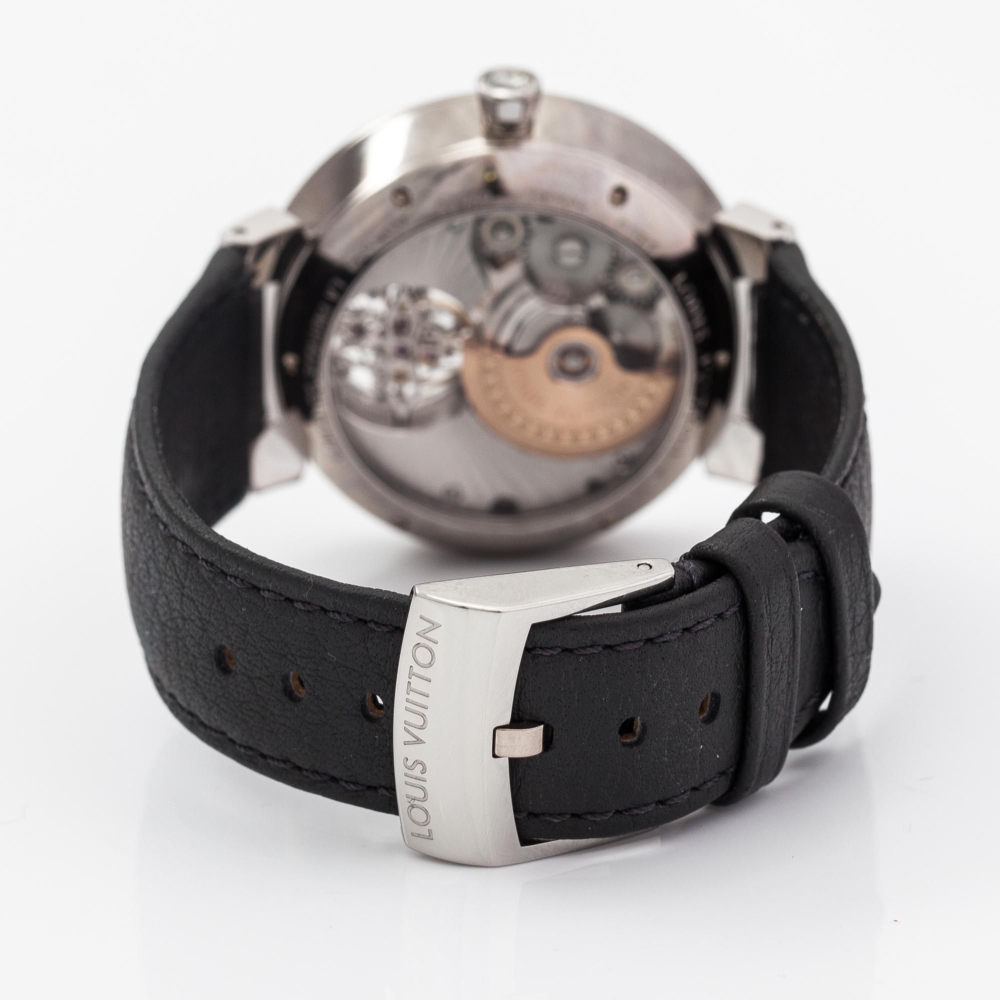 Louis Vuitton, Tambour Slim Tourbillon, wristwatch, 38 mm.