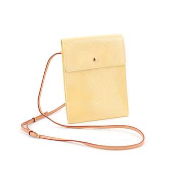 LOUIS VUITTON, a yellow vernis shoulder bag.