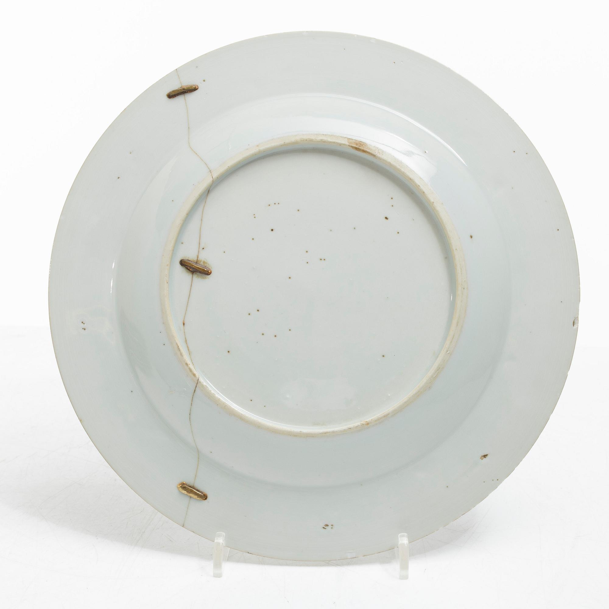 Eleven blue and white porcelain plates, China, Qing dynasty 18th century.