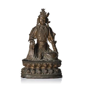 1051. A bronze sculpture of Guanyin, Ming dynasty (1368-1644).