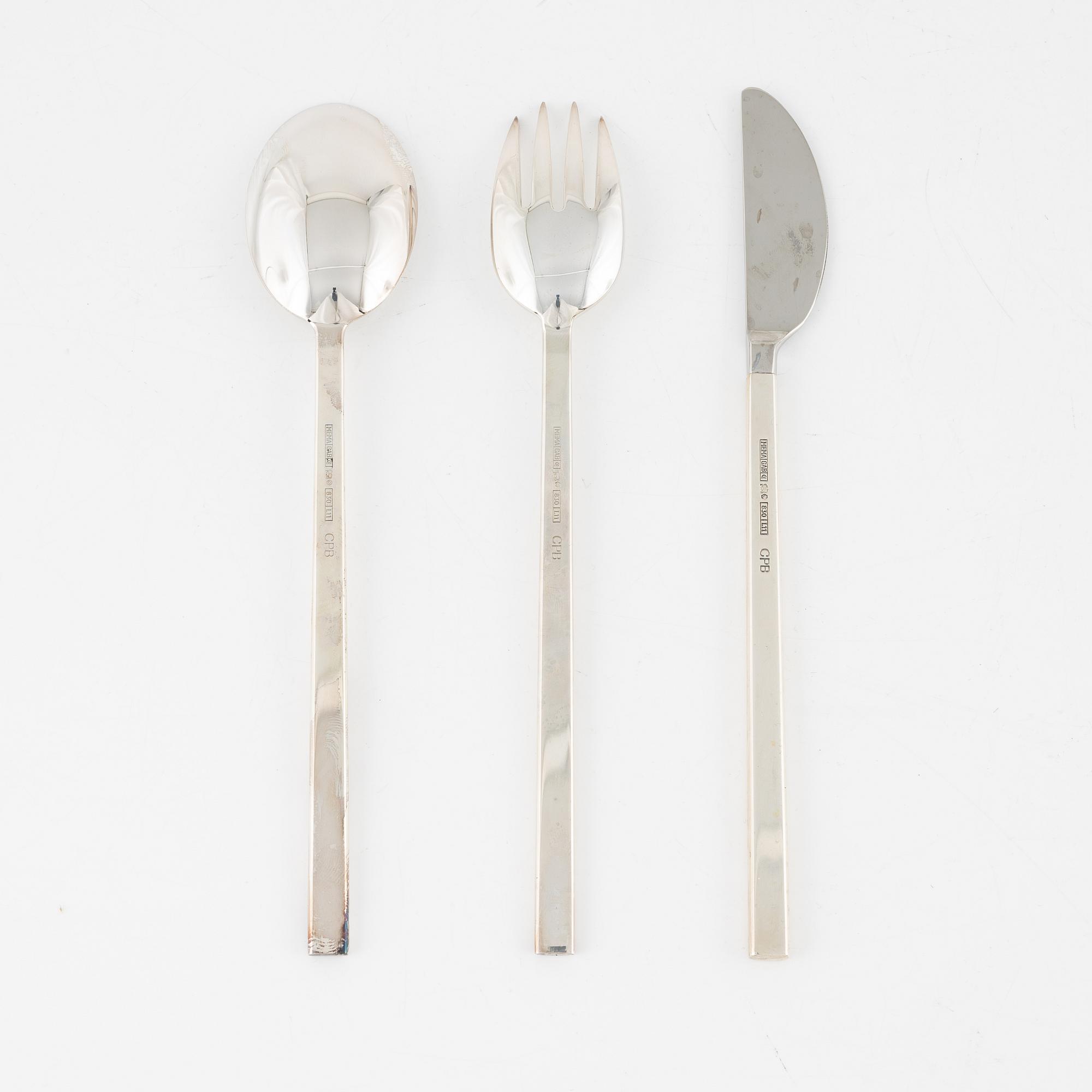 Prins Carl Philip Bernadotte, a 24-piece silver cutlery service 'CPB 2091', MEMA GAB, Eskilstuna, 2009.