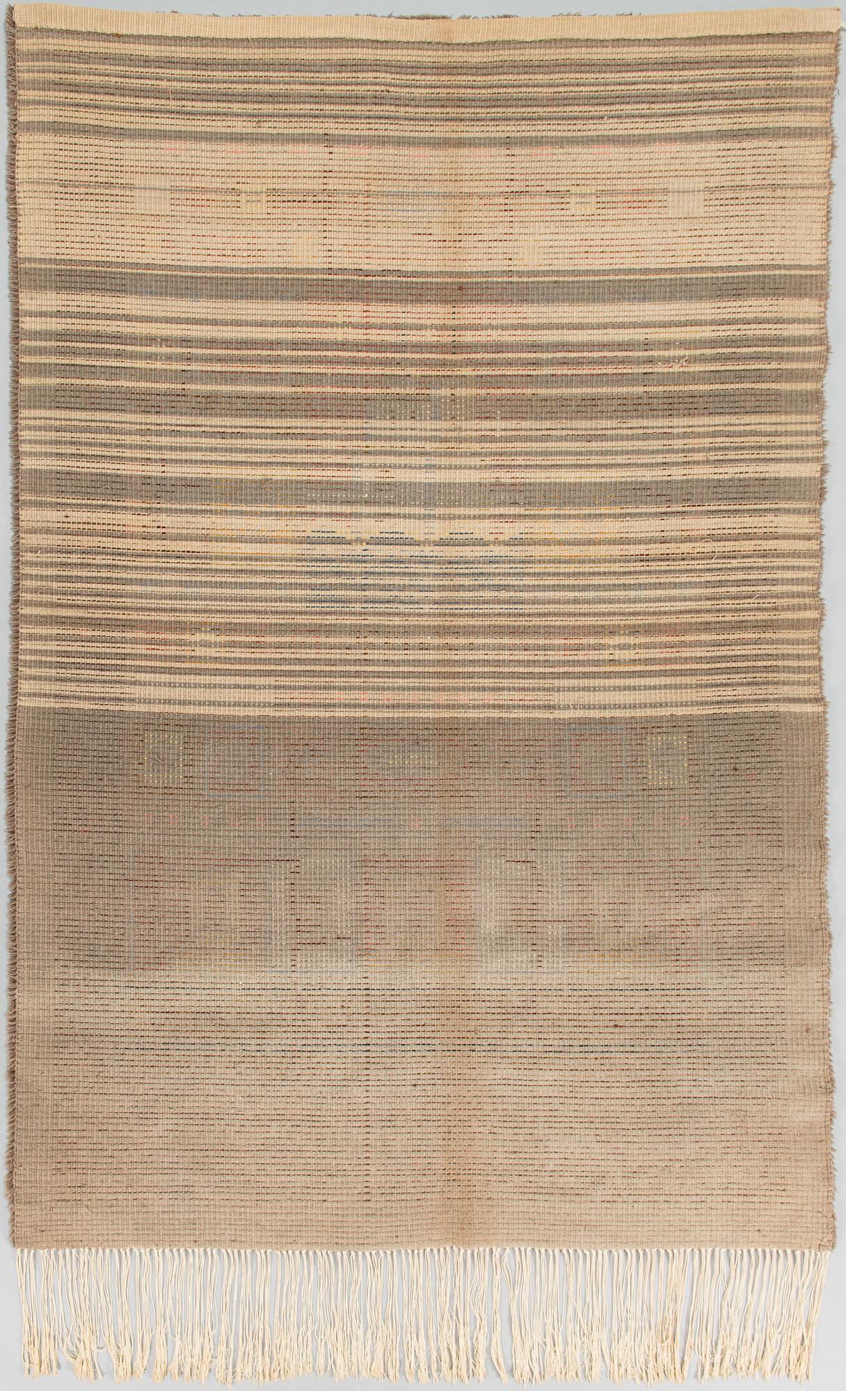 Pia Katerma, ryijy, Kajaanin kaupunginvaakuna. Päivätty 1936. Noin 196x130 cm.