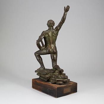 DAVID WRETLING, sculpture. Signed and dated. Foundry mark. Bronze.