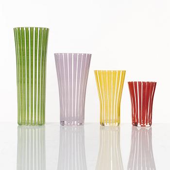 Bengt Orup, glasservis, "Strikt", 75 delar, Johansfors, 1950-tal.