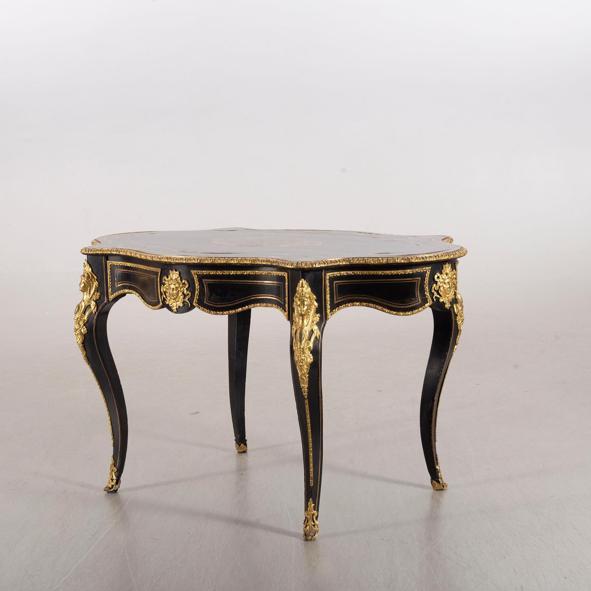 SKRIVBORD, boulle-stil, 1800-talets andra hälft.