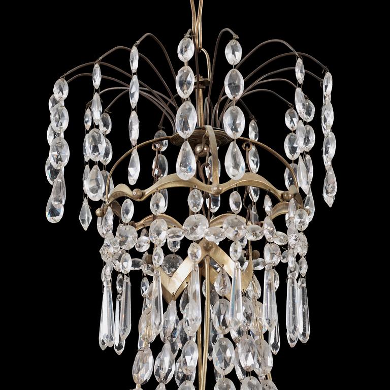 A late Gustavian circa 1800 five-light chandelier.